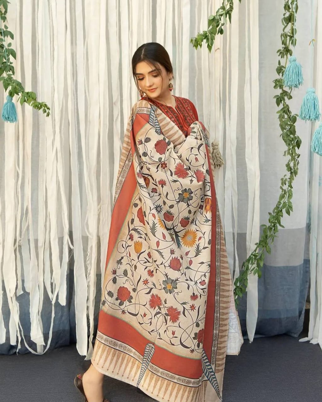 AYAT- 3PC EMBROIDERED WITH DIGITAL DUPPATA