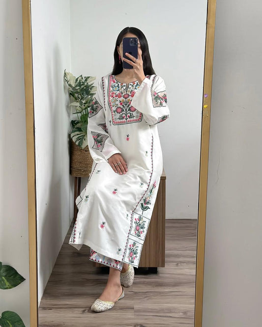 VIOLET LAWN EMB 2PC