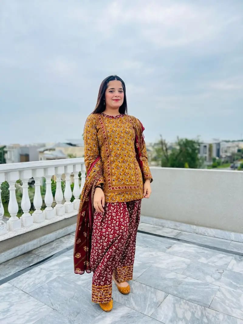 GULNAAR 3PC SUIT WITH FARSHI SALWAR