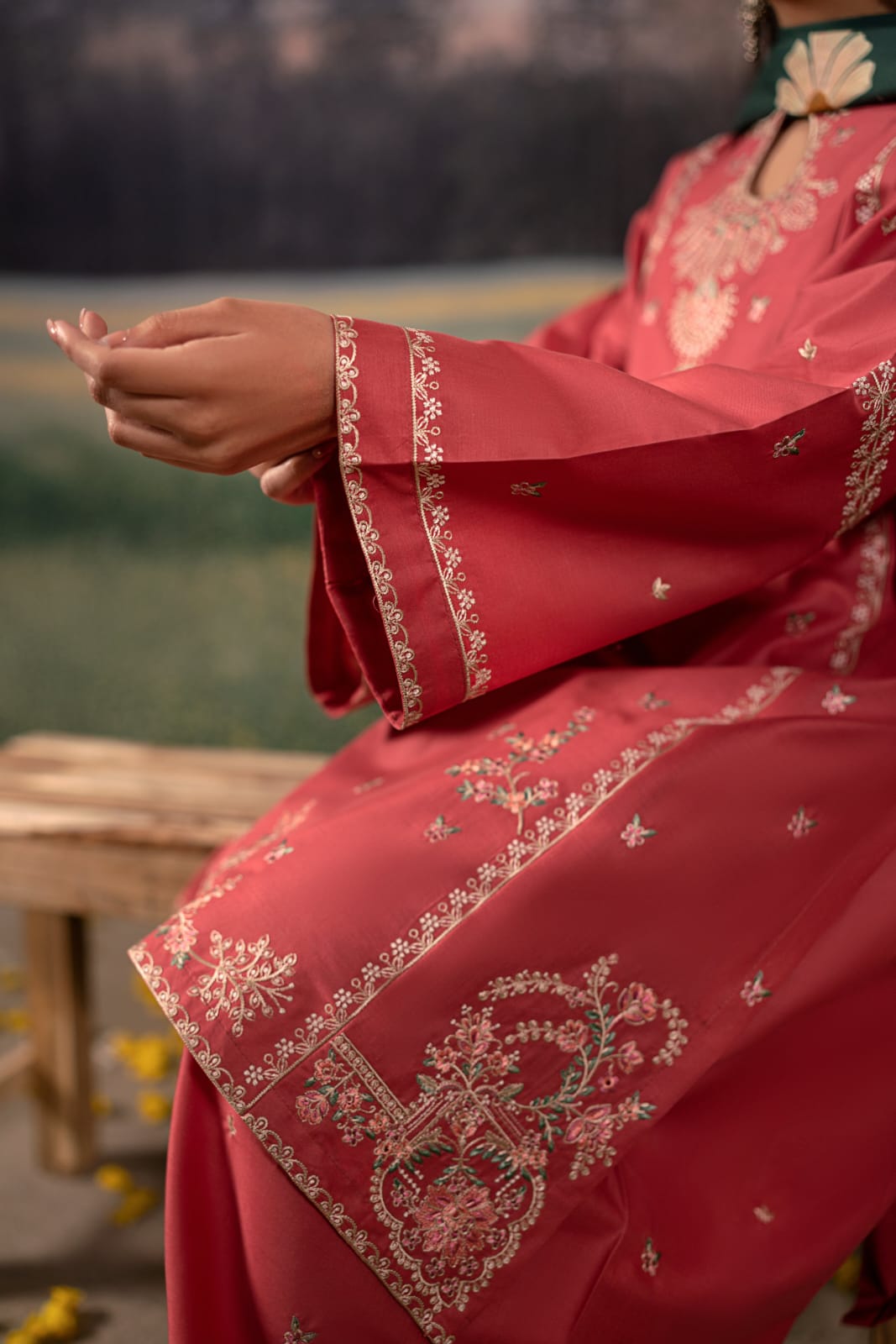 JANNAT EMBROIDERY 2PC FARSHI