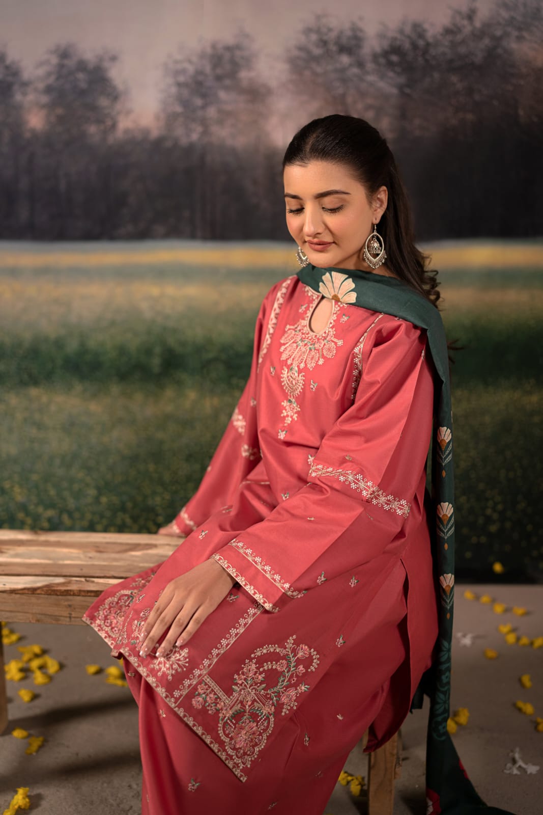 JANNAT EMBROIDERY 2PC FARSHI
