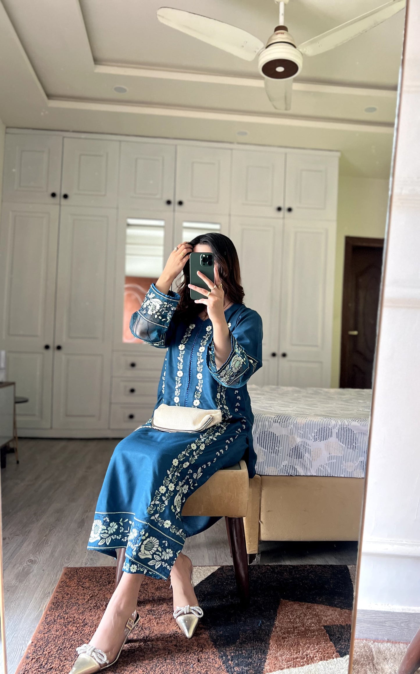 Saher embriodered long length
