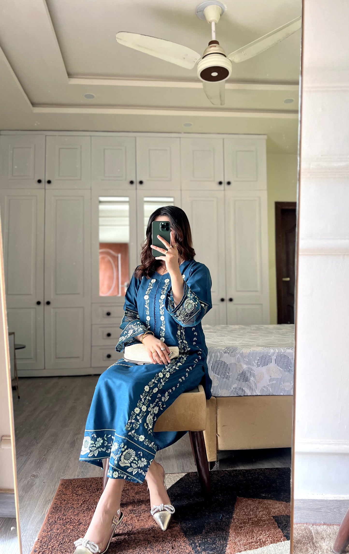 Saher embriodered long length